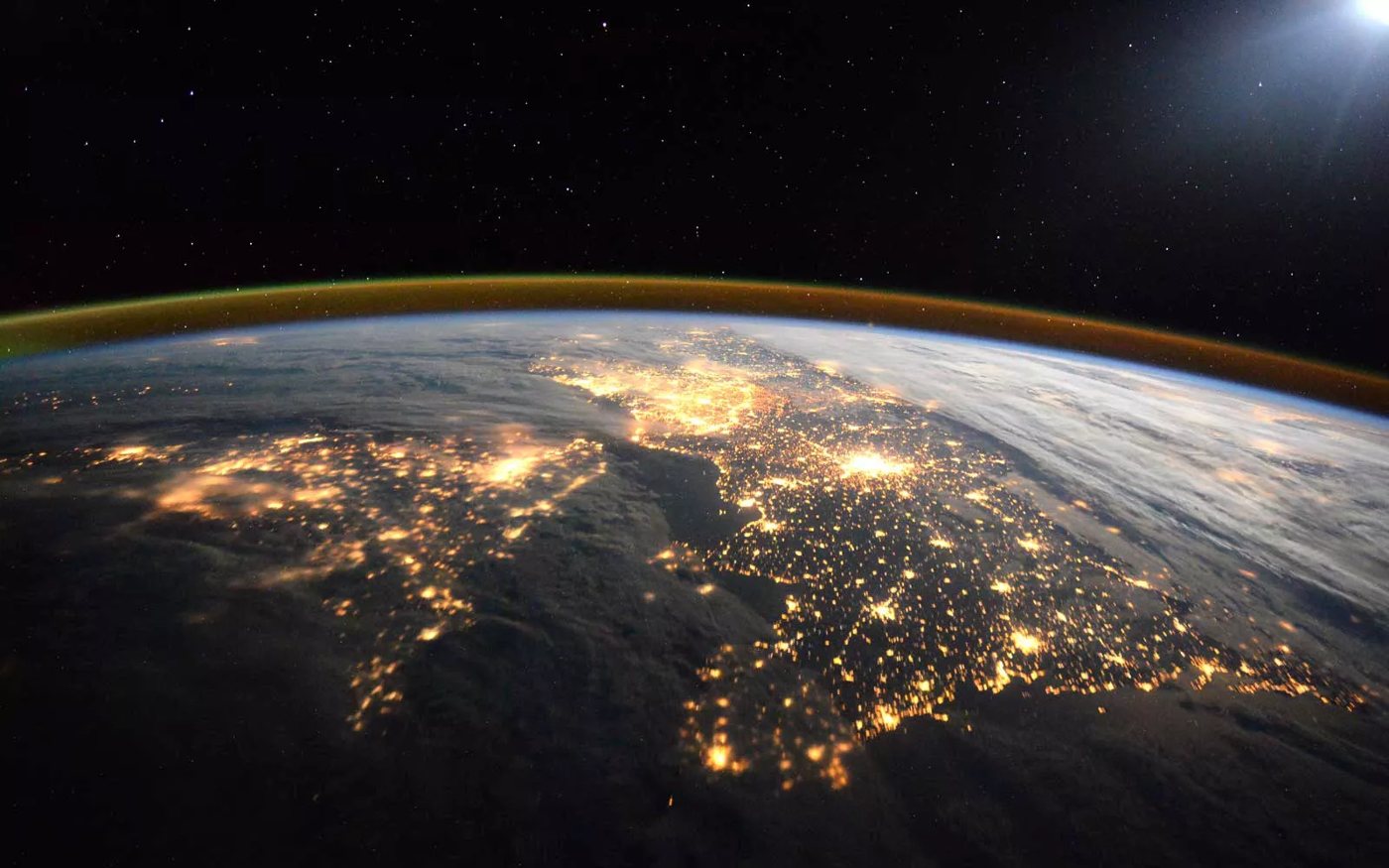 Earth at night seen from space